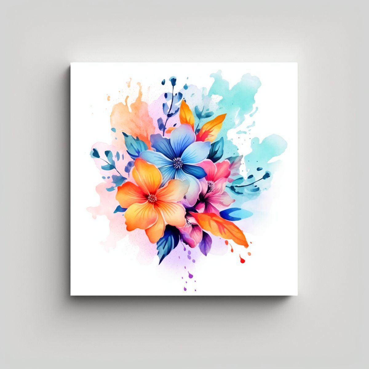 GENERICO - Composición Abstracta En Lienzo Con Elementos 70x70 Cm