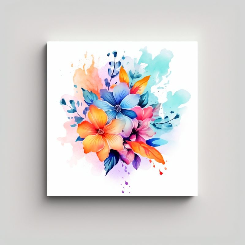GENERICO - Composición Abstracta En Lienzo Con Elementos 60x60 Cm
