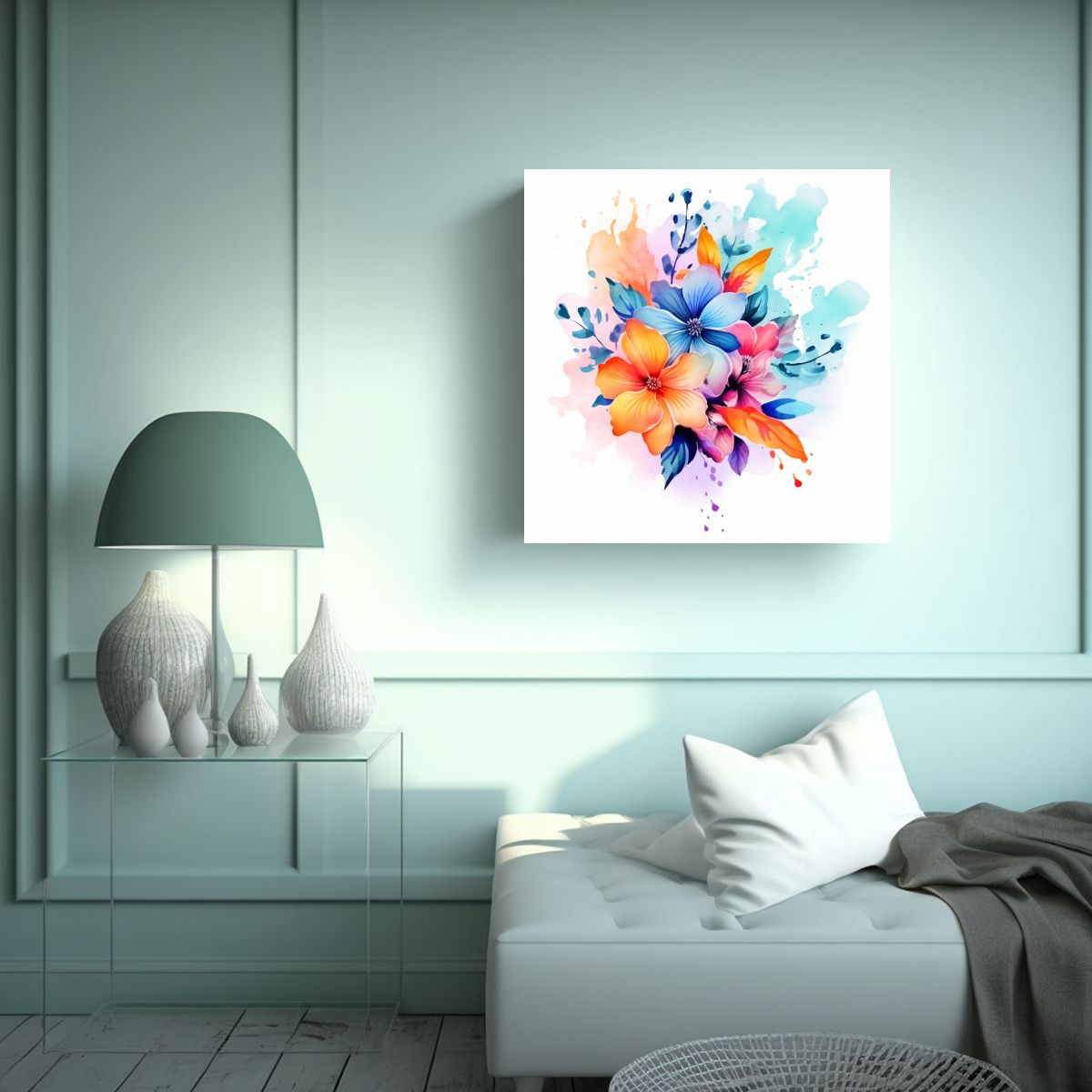 GENERICO - Composición Abstracta En Lienzo Con Elementos 40x40 Cm