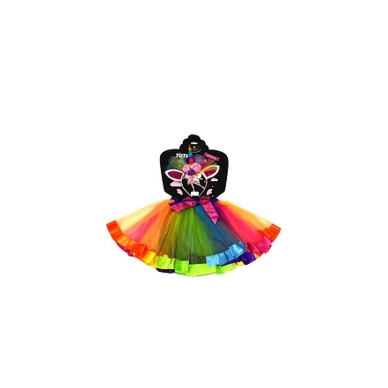 GENERICO - Conjunto De Falda y Cintillo Unicornio Multicolor