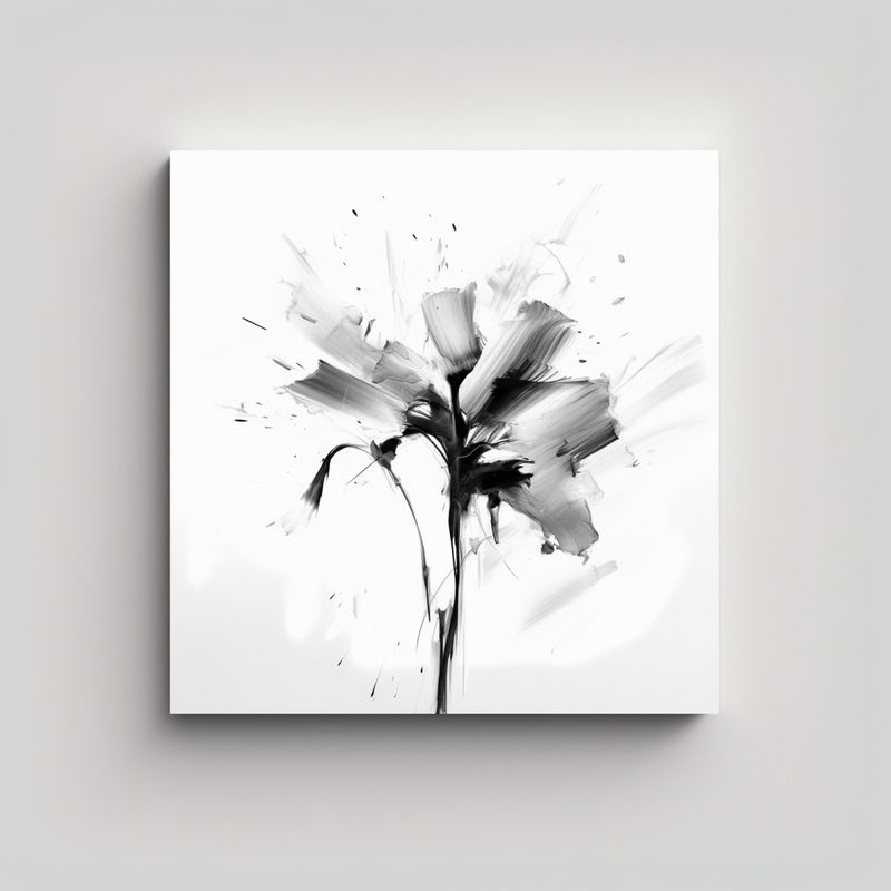 GENERICO - Composición Surrealista: Dibujo De Flor En 80x80 Cm