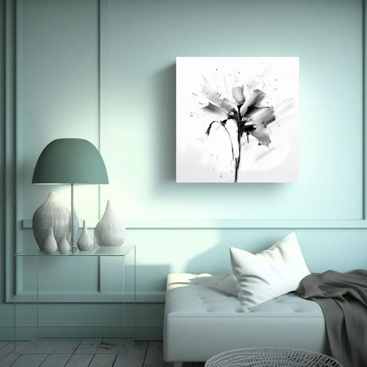 GENERICO - Composición Surrealista: Dibujo De Flor En 80x80 Cm