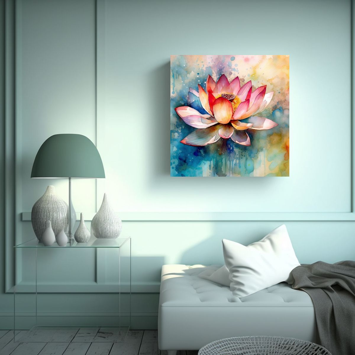 GENERICO - Composición De Arte De Pared: Loto Abstracto En 80x80 Cm