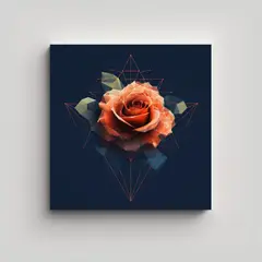 GENERICO - Cuadro De Rosa Geométrica: Vanguardia Y 60x60 Cm