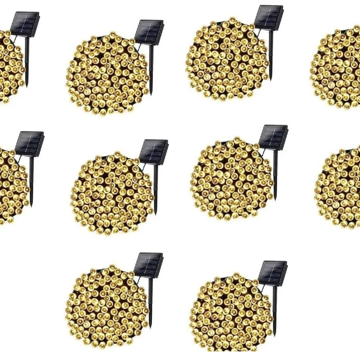 GENERICO - Pack X10 Luces Solares Guirnalda 10 Metros 100 Led Calidas