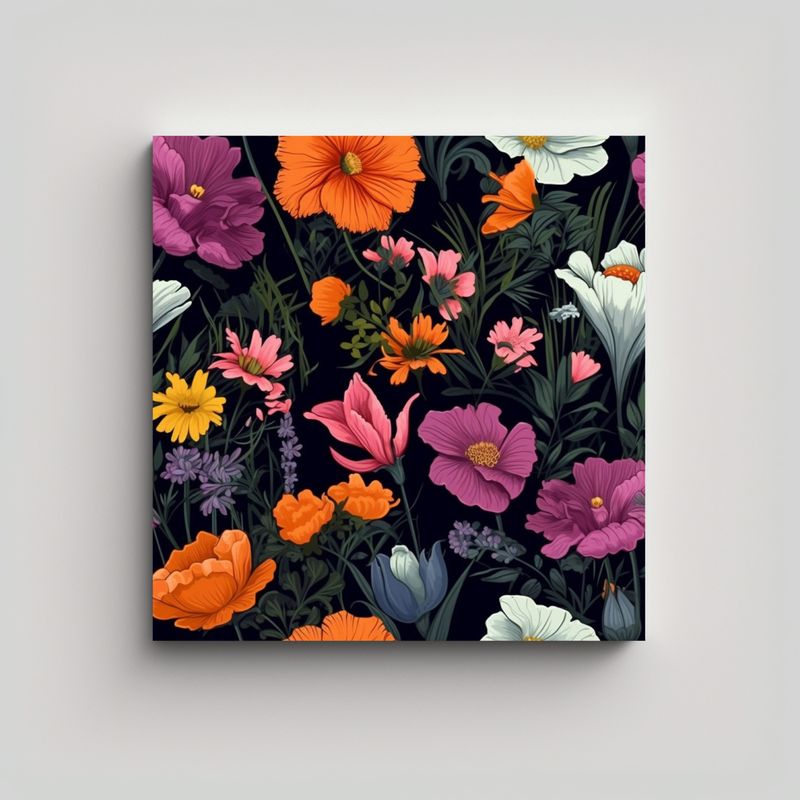 GENERICO - Galería Vitalidad Canva: Hermoso Campo De Flores 60x60 Cm