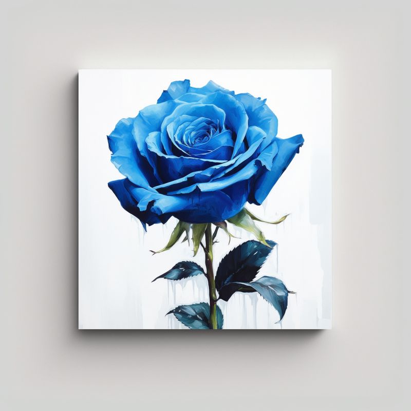 GENERICO - Diseño Resistente De Arte De Pared: Rosa Azul 80x80 Cm