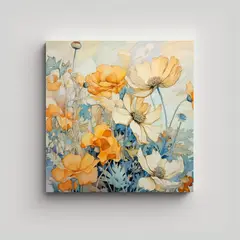 GENERICO - Cuadro Decorativo Alta Resolución: Flores En 90x90 Cm