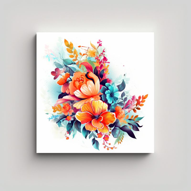 GENERICO - Diseño Creativo De Flores: Riqueza Visual En 60x60 Cm