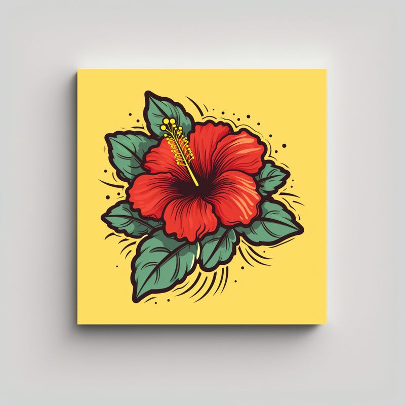 GENERICO - Cuadro Decorativo Regalo: Logo De Hibiscus 70x70 Cm