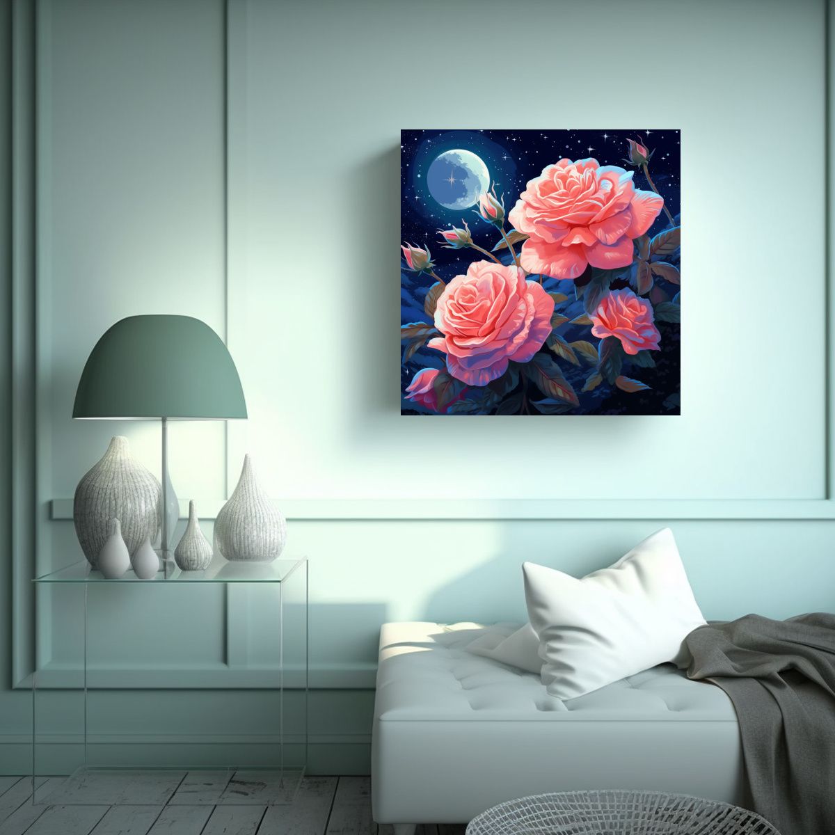 GENERICO - Ilustración Creativa Lienzo De Noche Estrellada 50x50 Cm