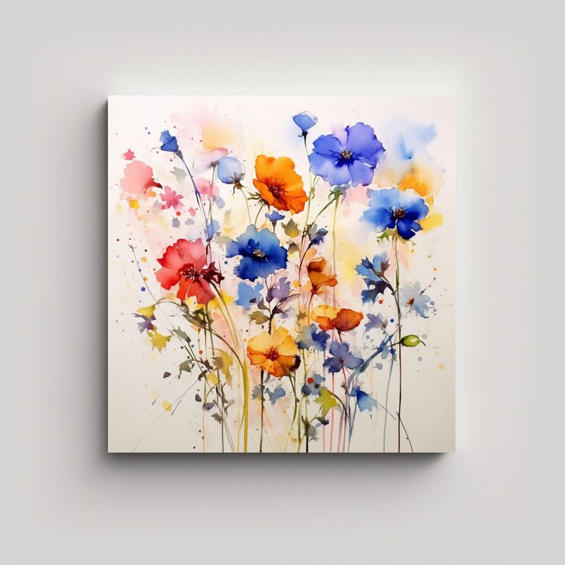 GENERICO - Diseño Mágico De Lienzo Con Flores Saltando 70x70 Cm
