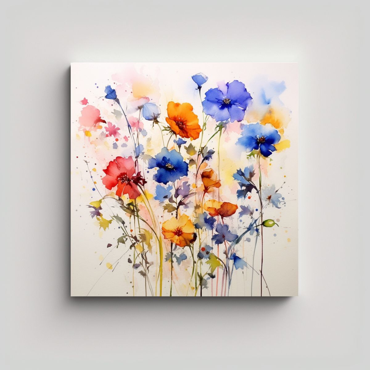 GENERICO - Diseño Mágico De Lienzo Con Flores Saltando 50x50 Cm