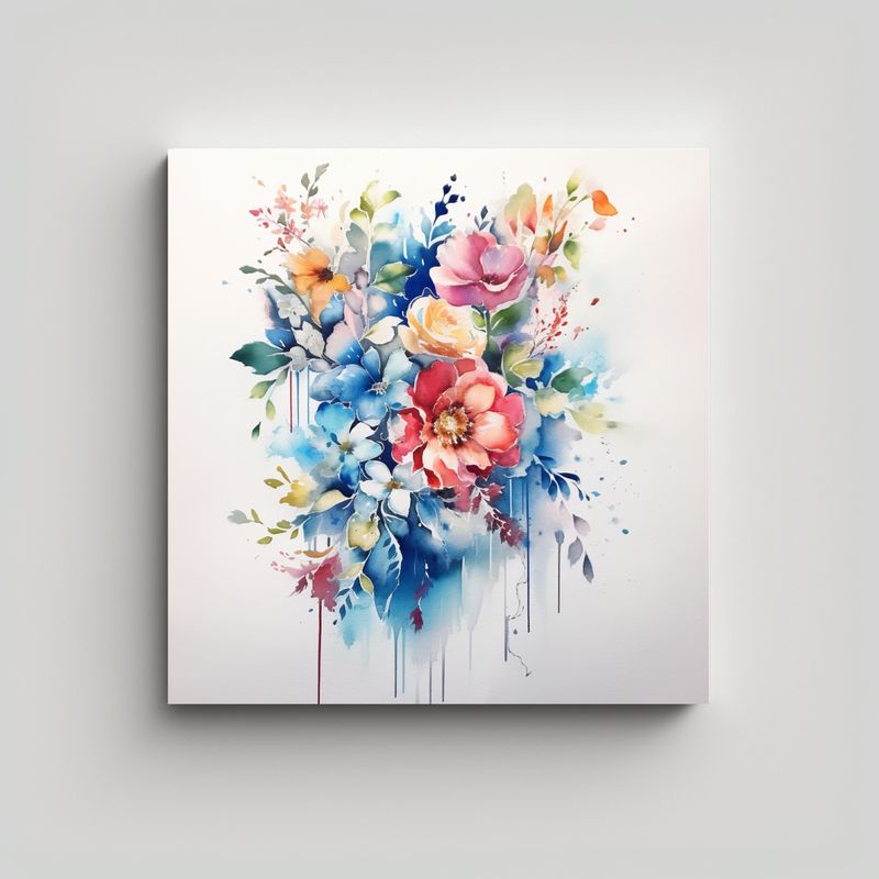 GENERICO - Cuadro De Flores Intensas Y Cultura: Un Toque 80x80 Cm