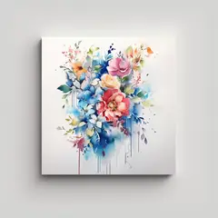 GENERICO - Cuadro De Flores Intensas Y Cultura: Un Toque 50x50 Cm