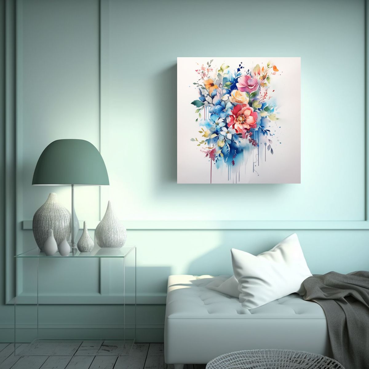 GENERICO - Cuadro De Flores Intensas Y Cultura: Un Toque 60x60 Cm