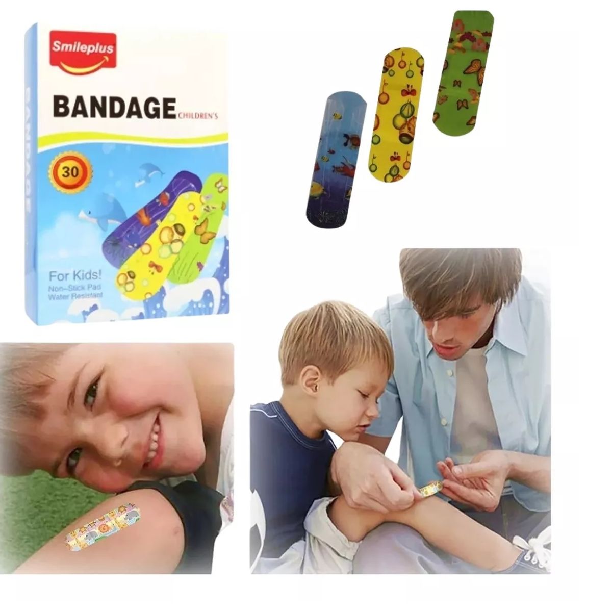 GENERICO - Parche Curita Diseño Infantil 30 Unidades Resistente Al Agua