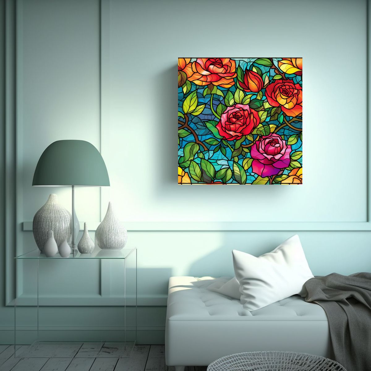 GENERICO - Cuadro De Gar Vibrante En Vidrio De Intensidad 60x60 Cm