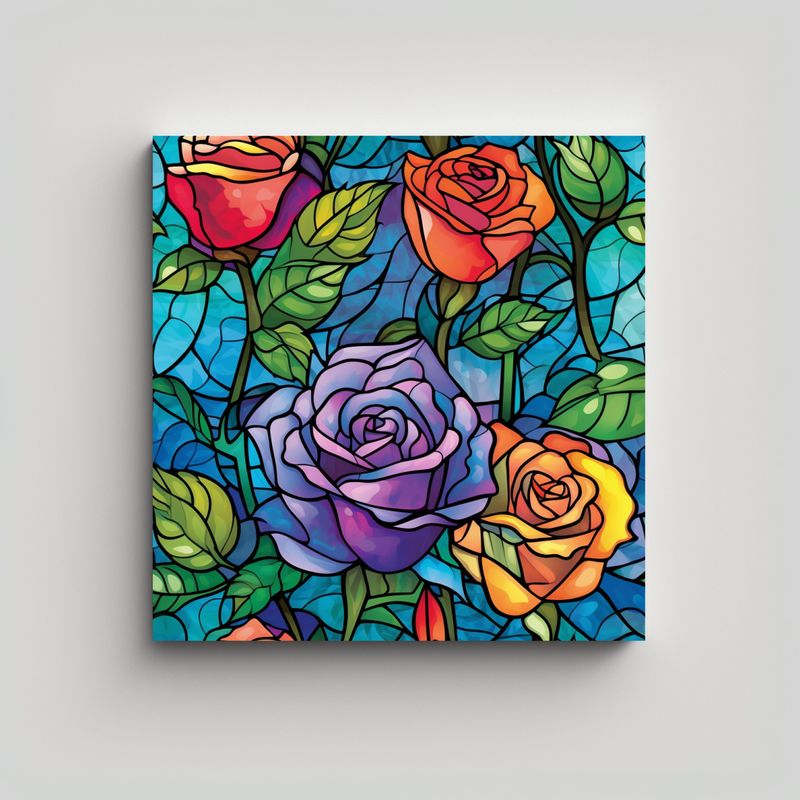 GENERICO - Cuadro Mosaico De Gar Vibrante En Vidrio Manchado 70x70 Cm
