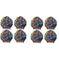 GENERICO - Pack X8 Luces Solares Navidad Guirnalda 10 Metros 100 Led Multicolor
