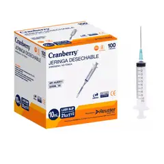 CRAMBERRY - Jeringa Desechable Luer Slip 10cc 21g X 1 1/2 Caja 100 Unid