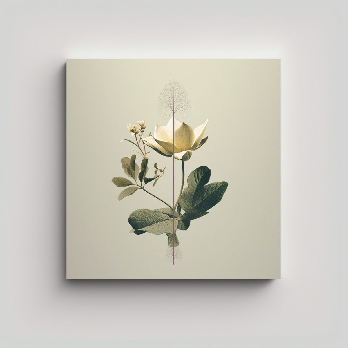 GENERICO - Arte Minimalista Botánico: Cuadro De Pared 90x90 Cm