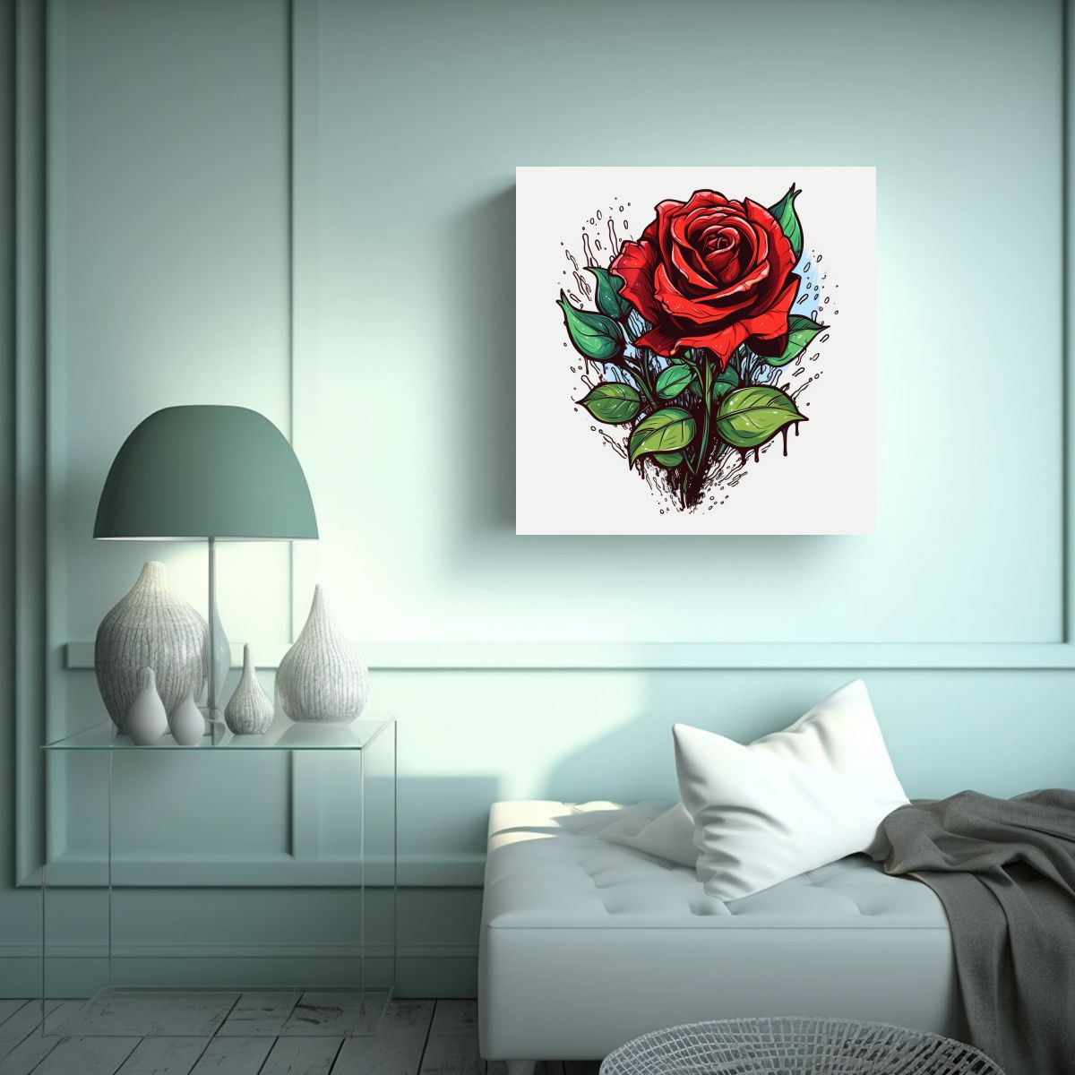 GENERICO - Arte Lineal De Época En Camiseta: Fondo 90x90 Cm