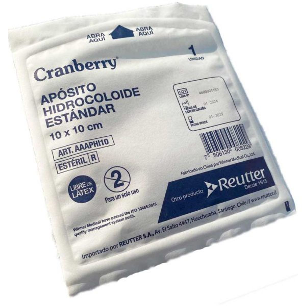 CRANBERRY - Apósitos Hidrocoloide estándar 10×10 cms 10 unidades