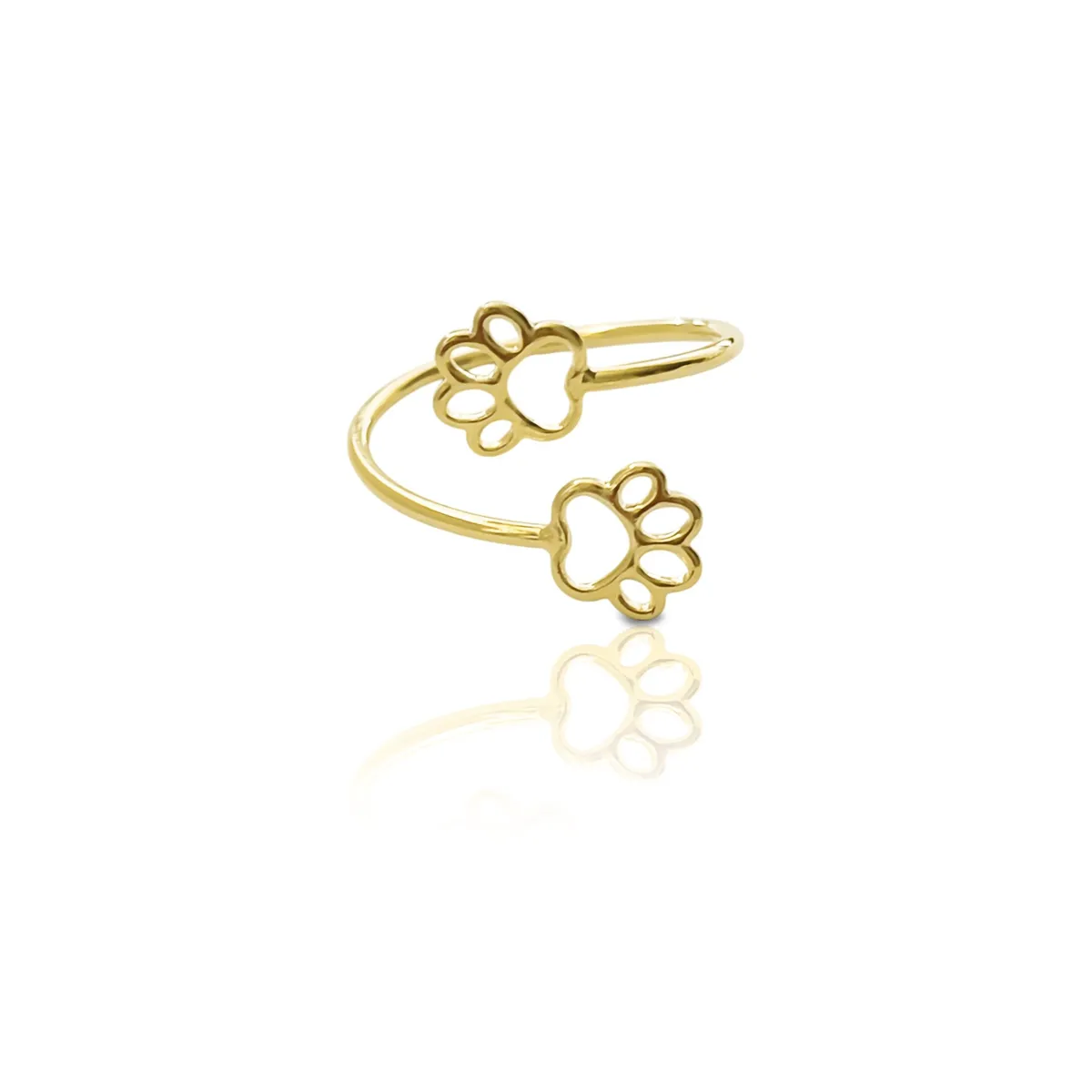 COGGIOLA - Anillo Huella Perro Enchapado Oro 18K