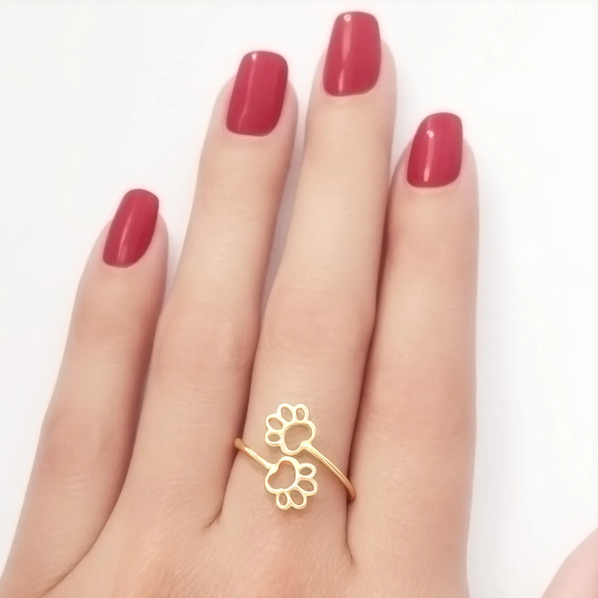 COGGIOLA - Anillo Huella Perro Enchapado Oro 18K