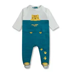 TEDMIMAK - Enterito Pijama Bebe Algodón 0 a 6 Meses Niño Gato rayado