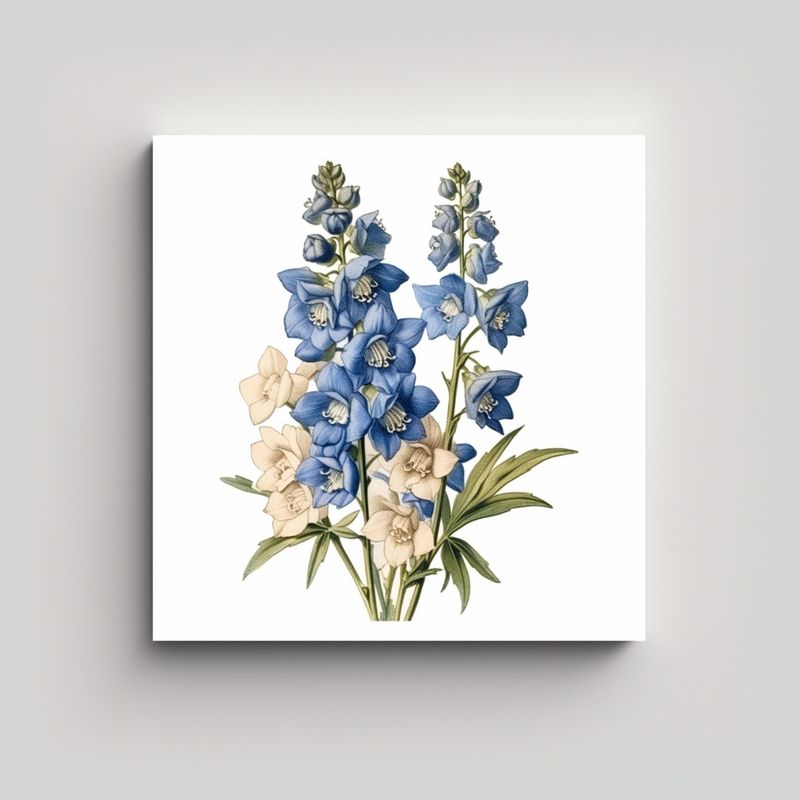 GENERICO - Diseño Luminoso De Flores Blue Delphinium En 60x60 Cm