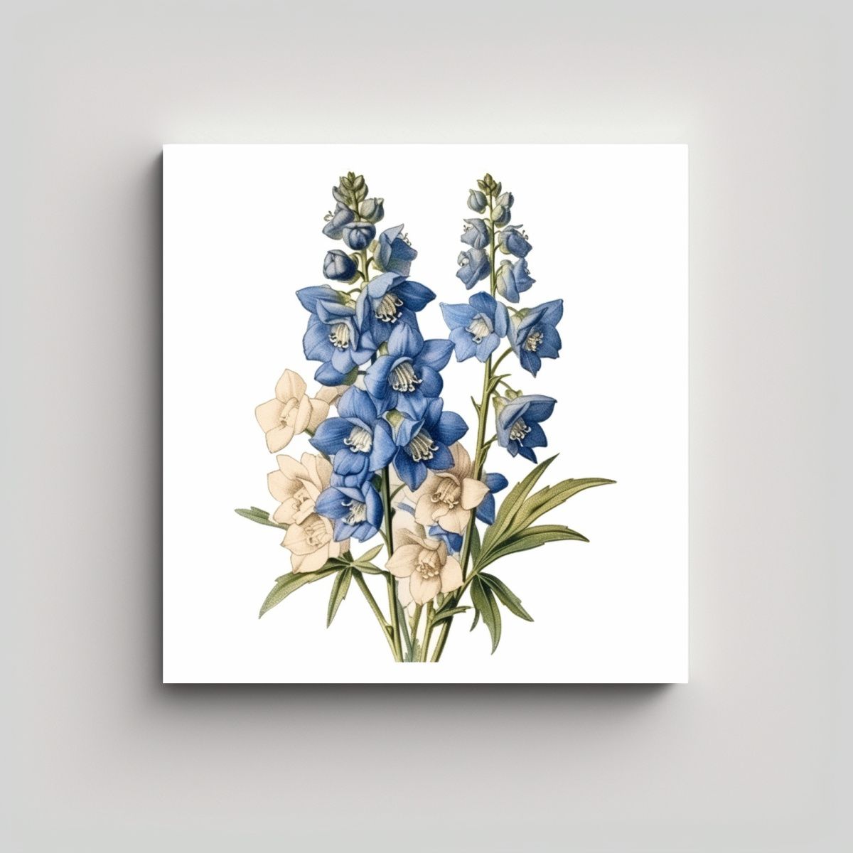 GENERICO - Diseño Luminoso De Flores Blue Delphinium En 50x50 Cm