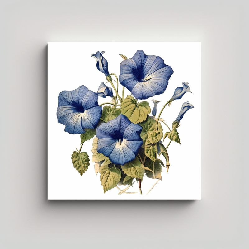 GENERICO - Cuadro Vintage Canva AR 11 Con Flores De Gloria 70x70 Cm