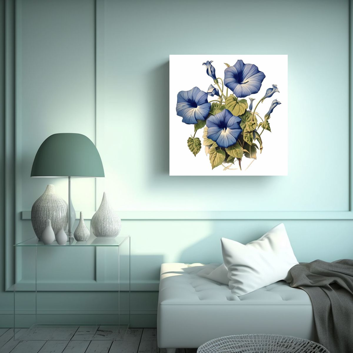 GENERICO - Cuadro Vintage Canva AR 11 Con Flores De Gloria 80x80 Cm