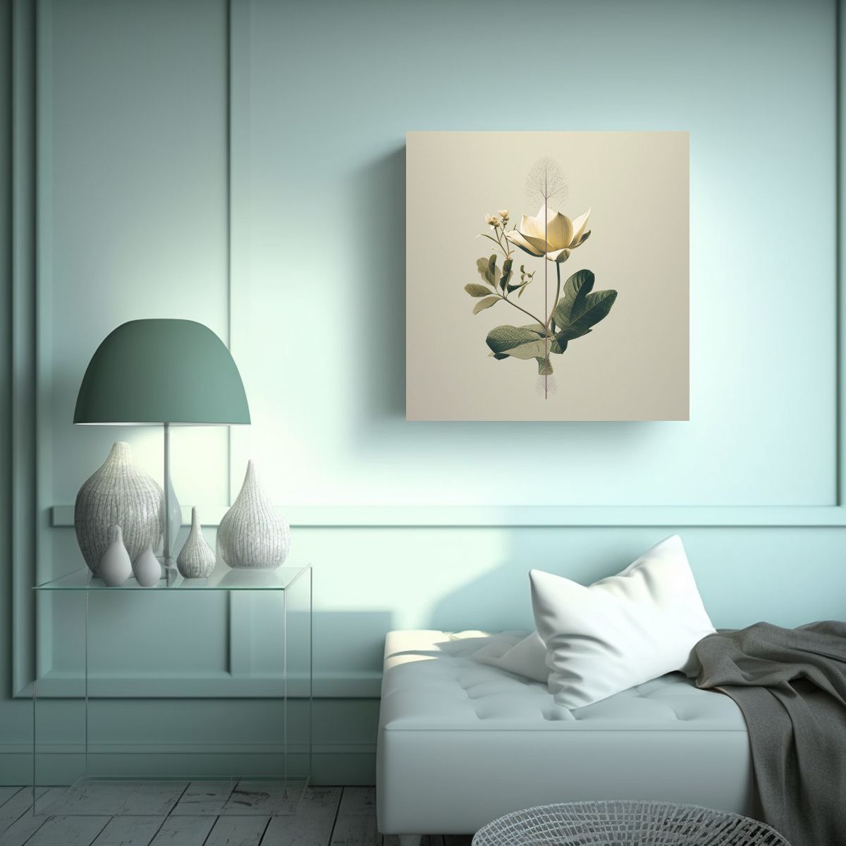 GENERICO - Arte Minimalista Botánico: Cuadro De Pared 50x50 Cm