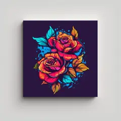 GENERICO - Arte Estético En Lienzo Y T-Shirt Con Fondo 50x50 Cm