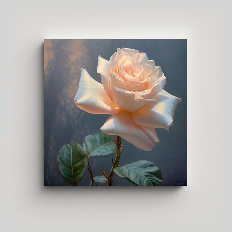 GENERICO - Cuadro Sublimado De Rosa Etérea Y Simétrica En 60x60 Cm