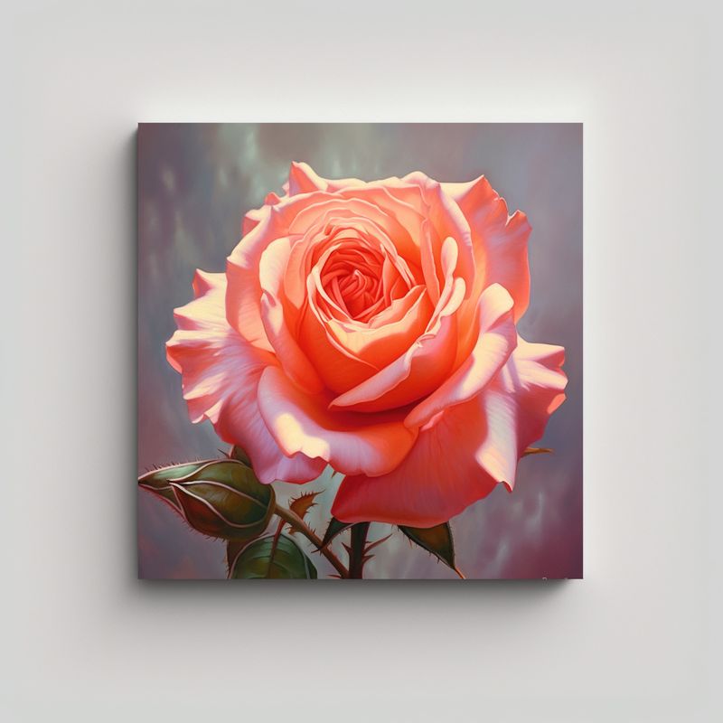 GENERICO - Cuadro Decorativo Inspirador Canva: Rosa Pastel 50x50 Cm