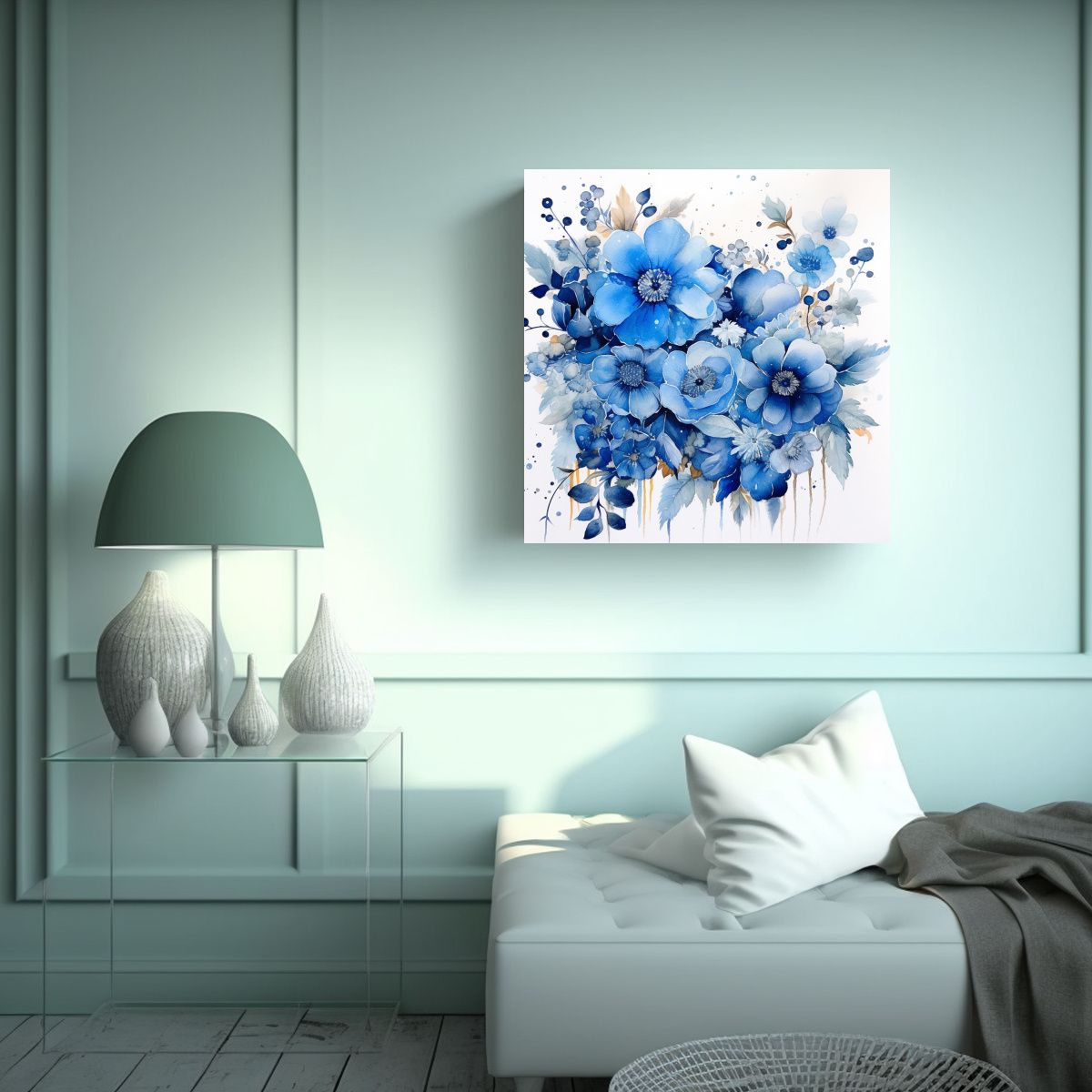 GENERICO - Cuadro De Oficina Decorativo: Pintura Floral 80x80 Cm