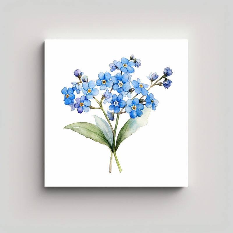 GENERICO - Cuadro Decorativo Naturaleza Viva, Flor Acuarela 80x80 Cm