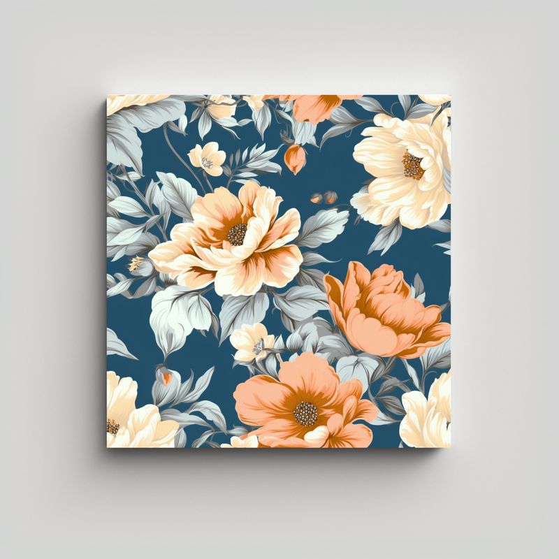 GENERICO - Cuadros Decorativos Vintage Con Estampado Floral 90x90 Cm