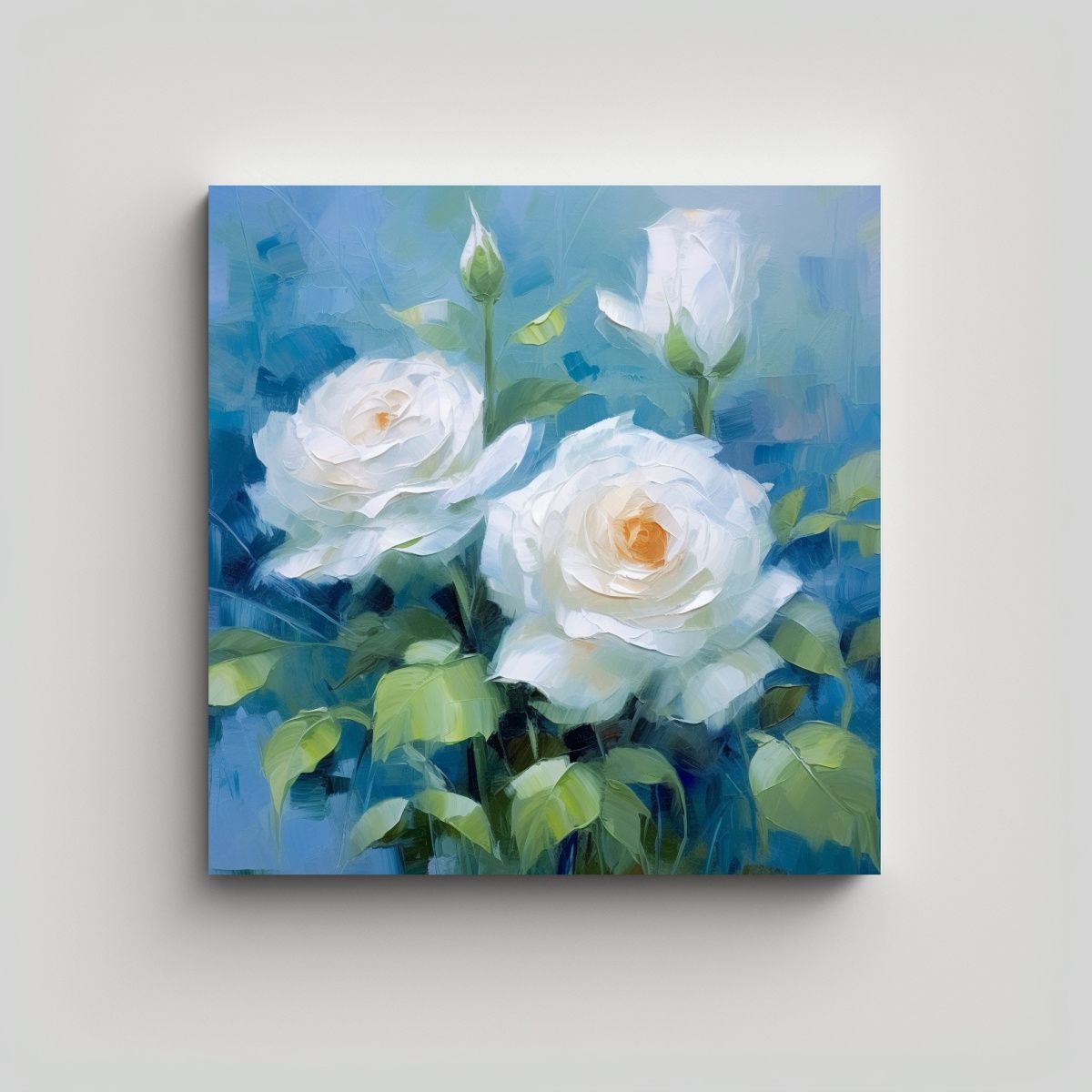 GENERICO - Impresión Artística De Rosas Azules En Lienzo 50x50 Cm