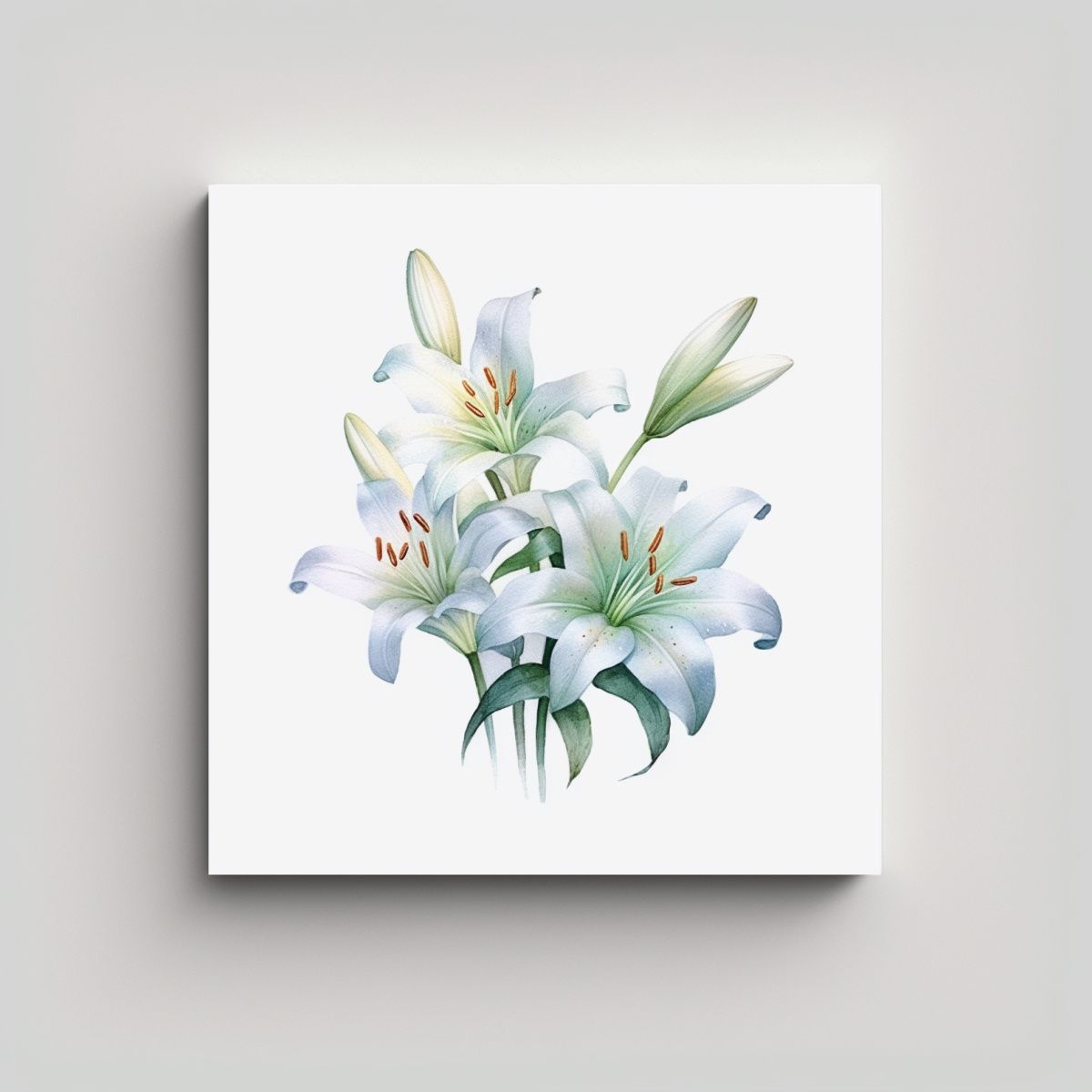 GENERICO - Bastidor Creativo Con Lirios Pastel En Acuarela 80x80 Cm