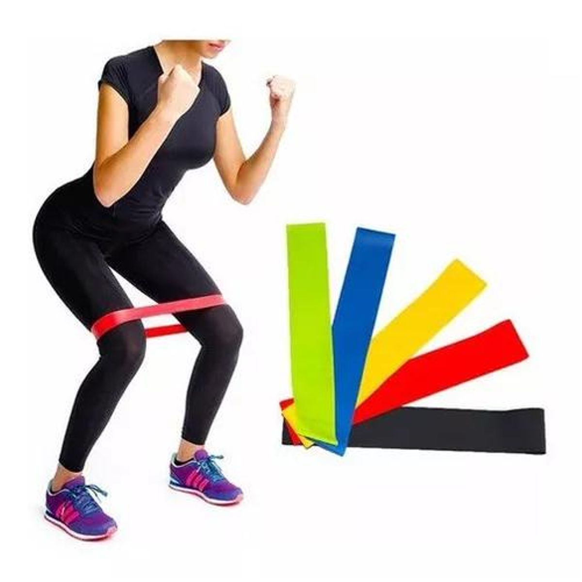 GENERICO - Banda Elastica Ejercicios Yoga Resistencia 5 Pcs Con Bolso D