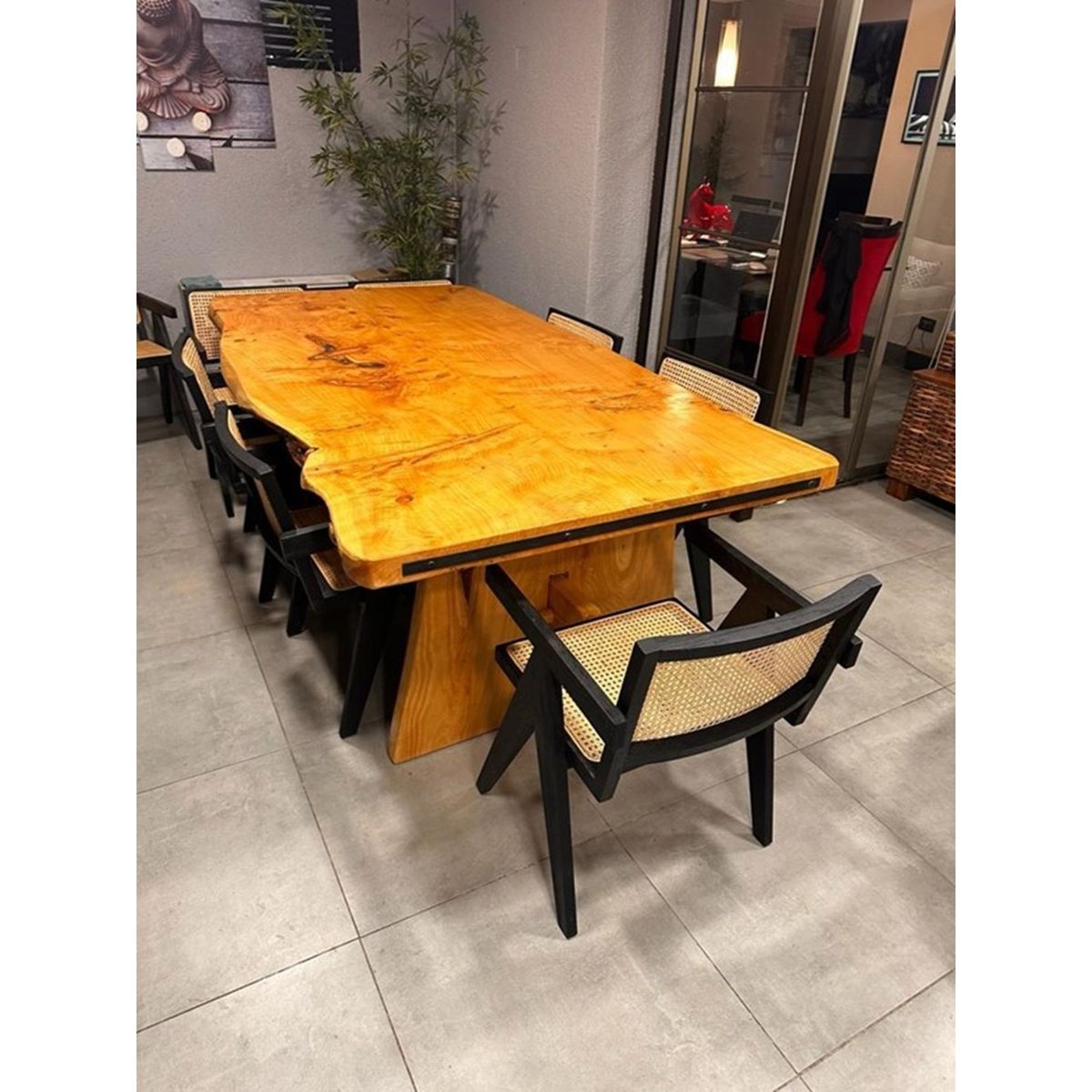 BOSQUE SUR SPA - Mesa Rústica Nativa para Comedor Terraza Con Pletina de 220cmX80cm