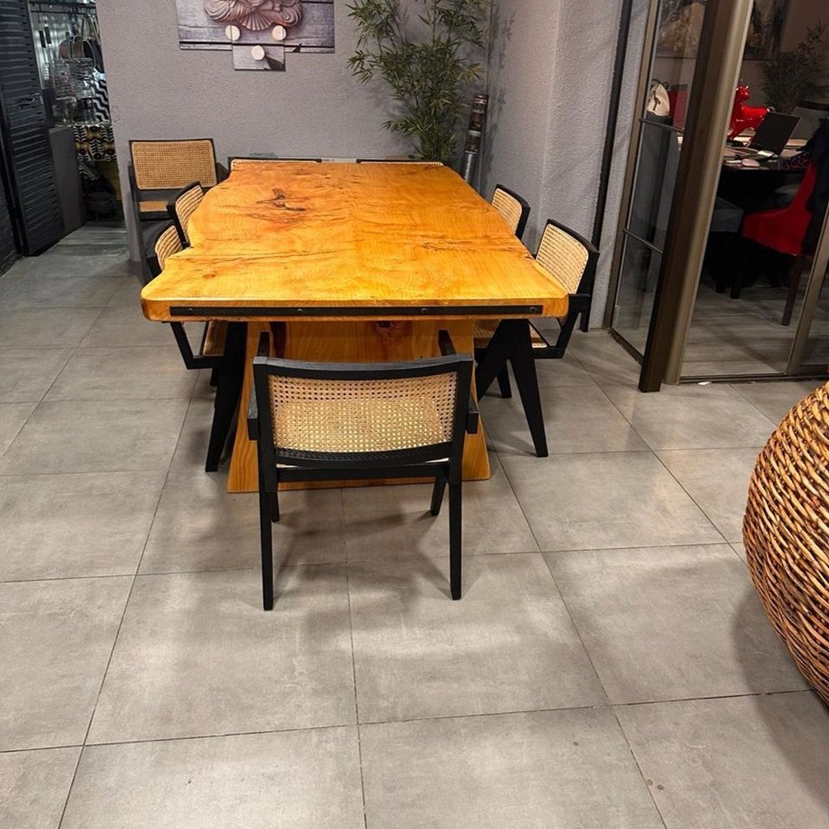 BOSQUE SUR SPA - Mesa Rústica Nativa para Comedor Terraza Con Pletina de 220cmX80cm