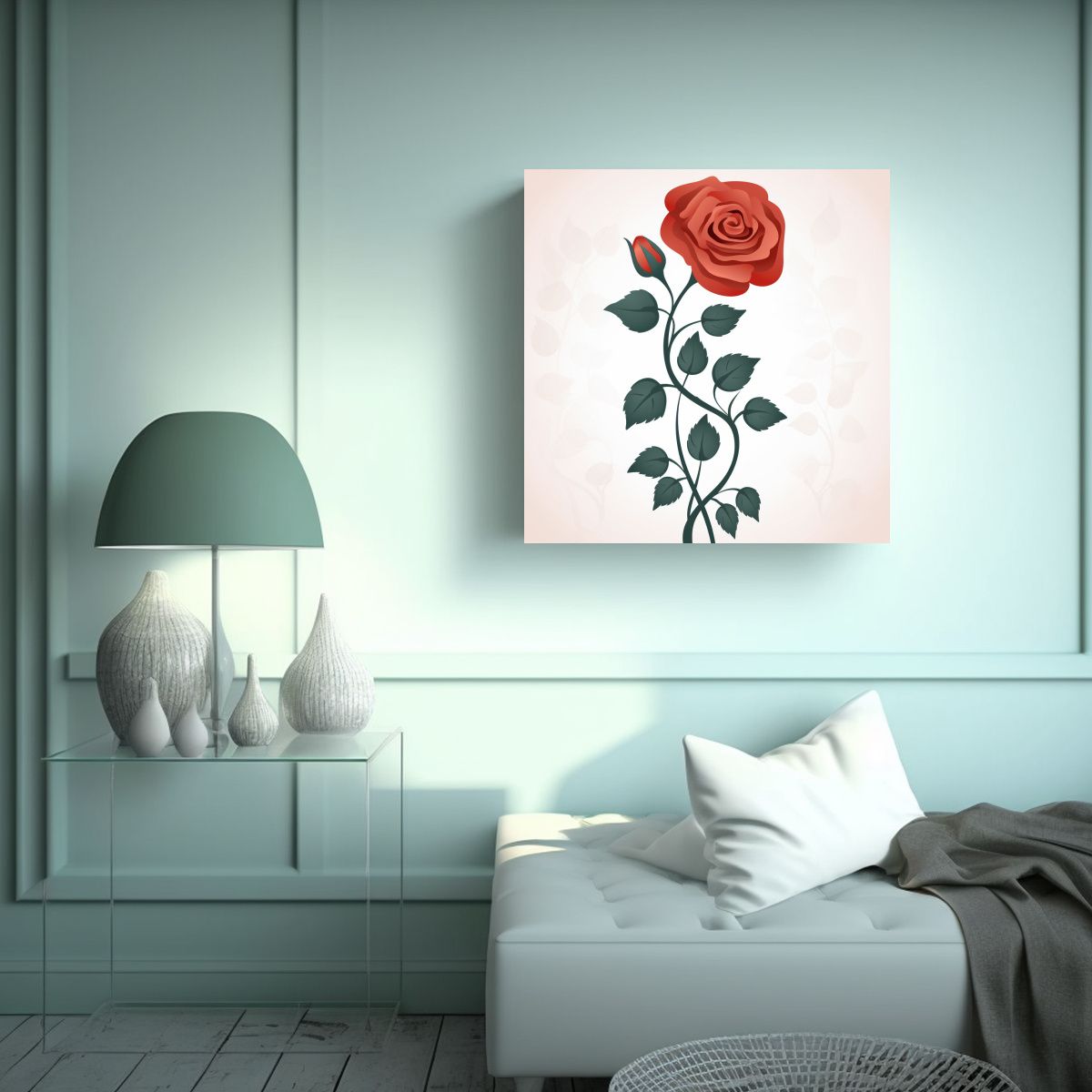 GENERICO - Cuadro De Cocina Con Rosas Florecientes Y Colores 70x70 Cm