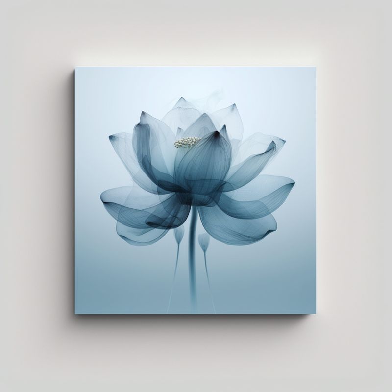 GENERICO - Cuadro Decorativo Lotus X-Ray Con Acuarela Y 60x60 Cm