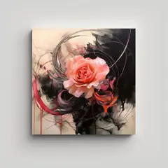 GENERICO - Cuadro Decorativo Vision Martelli En Rosa, Negro 50x50 Cm